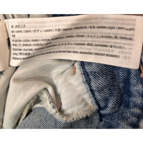 Hollister Extreme Baggy High Rise Distressed Blue Raw Hem Jeans Size 21S (35x28) - Picture 9 of 9